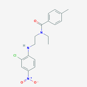 molecular formula C18H20ClN3O3 B405097 N-[2-(2-Chloro-4-nitro-phenylamino)-ethyl]-N-ethyl-4-methyl-benzamide 