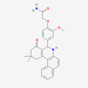 2-[4-(2,2-dimethyl-4-oxo-1,2,3,4,5,6-hexahydrobenzo[a]phenanthridin-5-yl)-2-methoxyphenoxy]acetamide