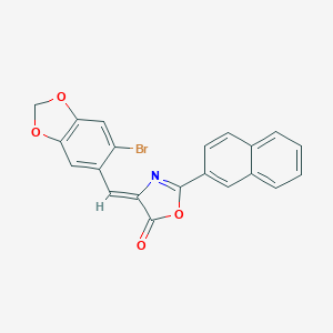molecular formula C21H12BrNO4 B405098 4-[(6-bromo-1,3-benzodioxol-5-yl)methylene]-2-(2-naphthyl)-1,3-oxazol-5(4H)-one 