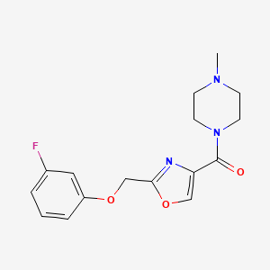 molecular formula C16H18FN3O3 B4050984 1-({2-[(3-fluorophenoxy)methyl]-1,3-oxazol-4-yl}carbonyl)-4-methylpiperazine 