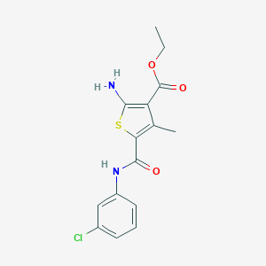 molecular formula C15H15ClN2O3S B405099 Ethyl 2-amino-5-[(3-chlorophenyl)carbamoyl]-4-methylthiophene-3-carboxylate 
