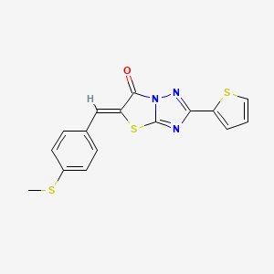 (5Z)-5-{[4-(METHYLSULFANYL)PHENYL]METHYLIDENE}-2-(THIOPHEN-2-YL)-5H,6H-[1,2,4]TRIAZOLO[3,2-B][1,3]THIAZOL-6-ONE