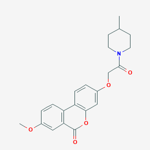 molecular formula C22H23NO5 B4051009 8-甲氧基-3-[2-(4-甲基-1-哌啶基)-2-氧代乙氧基]-6H-苯并[c]色满-6-酮 