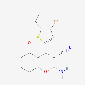 2-amino-4-(4-bromo-5-ethyl(2-thienyl))-5-oxo-4H-6,7,8-trihydrochromene-3-carbo nitrile