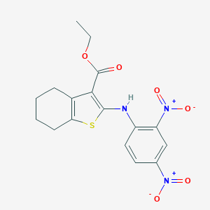 molecular formula C17H17N3O6S B405105 Ethyl 2-[(2,4-dinitrophenyl)amino]-4,5,6,7-tetrahydro-1-benzothiophene-3-carboxylate 