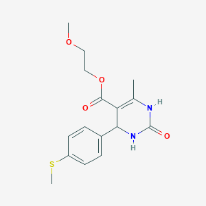 molecular formula C16H20N2O4S B4051067 2-methoxyethyl 6-methyl-4-[4-(methylthio)phenyl]-2-oxo-1,2,3,4-tetrahydro-5-pyrimidinecarboxylate 