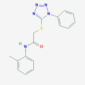 molecular formula C16H15N5OS B405107 N-(2-methylphenyl)-2-(1-phenyltetrazol-5-yl)sulfanylacetamide CAS No. 305848-12-8