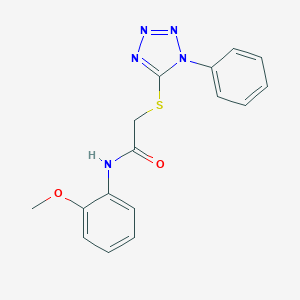 molecular formula C16H15N5O2S B405109 N-(2-methoxyphenyl)-2-(1-phenyltetrazol-5-yl)sulfanylacetamide CAS No. 327047-30-3