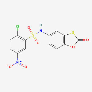 molecular formula C13H7ClN2O6S2 B4051090 2-氯-5-硝基-N-(2-氧代-1,3-苯并恶唑硫醇-5-基)苯磺酰胺 