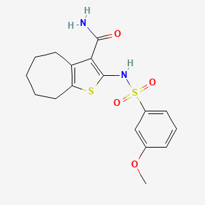 molecular formula C17H20N2O4S2 B4051103 2-[(3-methoxyphenyl)sulfonylamino]-5,6,7,8-tetrahydro-4H-cyclohepta[b]thiophene-3-carboxamide 