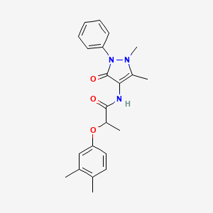 molecular formula C22H25N3O3 B4051121 N-(1,5-dimethyl-3-oxo-2-phenyl-2,3-dihydro-1H-pyrazol-4-yl)-2-(3,4-dimethylphenoxy)propanamide 