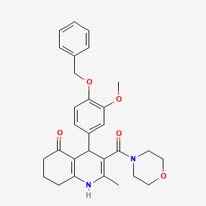 4-[4-(BENZYLOXY)-3-METHOXYPHENYL]-2-METHYL-3-(MORPHOLINE-4-CARBONYL)-1,4,5,6,7,8-HEXAHYDROQUINOLIN-5-ONE