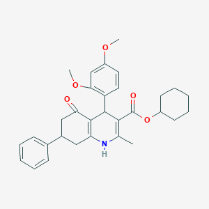 molecular formula C31H35NO5 B405113 Cyclohexyl 4-(2,4-dimethoxyphenyl)-2-methyl-5-oxo-7-phenyl-1,4,5,6,7,8-hexahydro-3-quinolinecarboxylate 