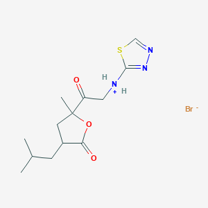 molecular formula C13H20BrN3O3S B4051131 氢溴酸3-异丁基-5-甲基-5-[(1,3,4-噻二唑-2-氨基)乙酰]二氢-2(3H)-呋喃酮 