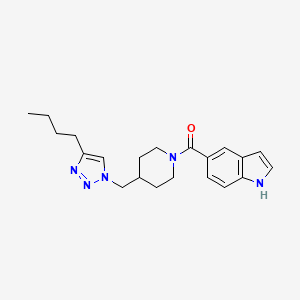 molecular formula C21H27N5O B4051132 5-({4-[(4-丁基-1H-1,2,3-三唑-1-基)甲基]哌啶-1-基}羰基)-1H-吲哚 