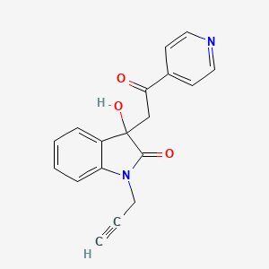 molecular formula C18H14N2O3 B4051139 3-hydroxy-3-[2-oxo-2-(pyridin-4-yl)ethyl]-1-(prop-2-yn-1-yl)-1,3-dihydro-2H-indol-2-one 