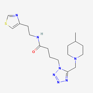 molecular formula C17H27N7OS B4051169 4-{5-[(4-methyl-1-piperidinyl)methyl]-1H-tetrazol-1-yl}-N-[2-(1,3-thiazol-4-yl)ethyl]butanamide 