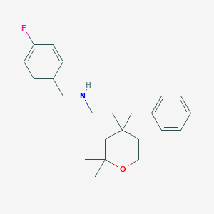 molecular formula C23H30FNO B4051206 2-(4-苄基-2,2-二甲基四氢-2H-吡喃-4-基)-N-(4-氟苄基)乙胺 