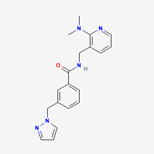 N-[[2-(dimethylamino)pyridin-3-yl]methyl]-3-(pyrazol-1-ylmethyl)benzamide