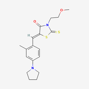 3-(2-methoxyethyl)-5-[2-methyl-4-(1-pyrrolidinyl)benzylidene]-2-thioxo-1,3-thiazolidin-4-one