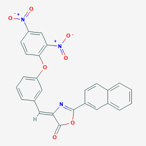 molecular formula C26H15N3O7 B405125 4-(3-{2,4-bisnitrophenoxy}benzylidene)-2-(2-naphthyl)-1,3-oxazol-5(4H)-one 