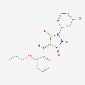 molecular formula C19H17BrN2O3 B405127 1-(3-Bromophenyl)-4-(2-propoxybenzylidene)-3,5-pyrazolidinedione 