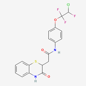 molecular formula C18H14ClF3N2O3S B4051271 N-[4-(2-chloro-1,1,2-trifluoroethoxy)phenyl]-2-(3-oxo-3,4-dihydro-2H-1,4-benzothiazin-2-yl)acetamide 