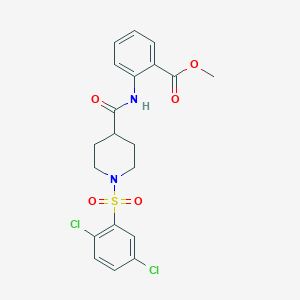 molecular formula C20H20Cl2N2O5S B4051277 2-[({1-[(2,5-二氯苯基)磺酰基]-4-哌啶基}羰基)氨基]苯甲酸甲酯 