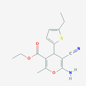 ethyl 6-amino-5-cyano-4-(5-ethylthien-2-yl)-2-methyl-4H-pyran-3-carboxylate