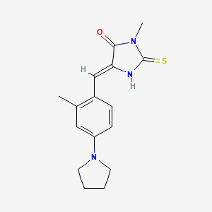 3-methyl-5-[2-methyl-4-(1-pyrrolidinyl)benzylidene]-2-thioxo-4-imidazolidinone