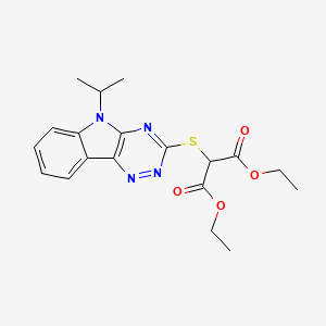 molecular formula C19H22N4O4S B4051336 [(5-异丙基-5H-[1,2,4]三嗪并[5,6-b]吲哚-3-基)硫代]丙二酸二乙酯 