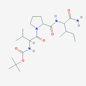 Tert-butyl N-(1-{2-[(1-carbamoyl-2-methylbutyl)carbamoyl]pyrrolidin-1-YL}-3-methyl-1-oxobutan-2-YL)carbamate