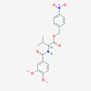 molecular formula C21H24N2O7 B4051385 4-硝基苄基 N-(3,4-二甲氧基苯甲酰)缬氨酸酯 