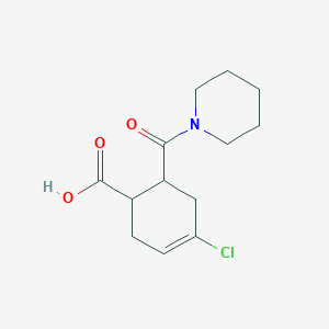 4-Chloro-6-(piperidine-1-carbonyl)cyclohex-3-ene-1-carboxylic acid