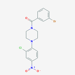 molecular formula C17H15BrClN3O3 B405140 (3-Bromo-phenyl)-[4-(2-chloro-4-nitro-phenyl)-piperazin-1-yl]-methanone 
