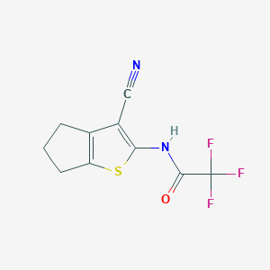 molecular formula C10H7F3N2OS B405145 N-(3-Cyano-5,6-dihydro-4H-cyclopenta[b]thien-2-yl)-2,2,2-trifluoroacetamide 