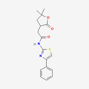 molecular formula C17H18N2O3S B4051451 2-(5,5-dimethyl-2-oxotetrahydro-3-furanyl)-N-(4-phenyl-1,3-thiazol-2-yl)acetamide 