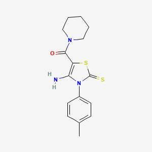 Piperidine, 1-((4-amino-2,3-dihydro-3-(4-methylphenyl)-2-thioxo-5-thiazolyl)carbonyl)-