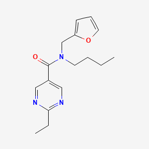 molecular formula C16H21N3O2 B4051488 N-丁基-2-乙基-N-(2-呋喃甲基)嘧啶-5-甲酰胺 