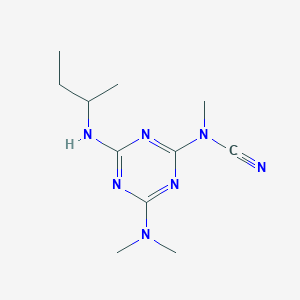 molecular formula C11H19N7 B4051492 [4-(Butan-2-ylamino)-6-(dimethylamino)-1,3,5-triazin-2-yl]-methylcyanamide 