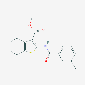 molecular formula C18H19NO3S B405151 Methyl 2-[(3-methylbenzoyl)amino]-4,5,6,7-tetrahydro-1-benzothiophene-3-carboxylate CAS No. 328023-47-8