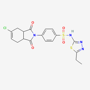 molecular formula C18H17ClN4O4S2 B4051519 4-(5-chloro-1,3-dioxo-1,3,3a,4,7,7a-hexahydro-2H-isoindol-2-yl)-N-(5-ethyl-1,3,4-thiadiazol-2-yl)benzenesulfonamide 