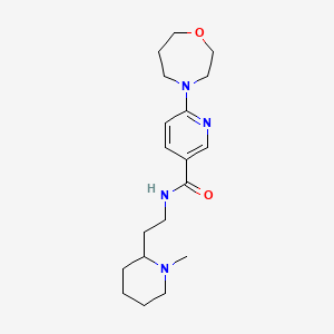 molecular formula C19H30N4O2 B4051530 N-[2-(1-methylpiperidin-2-yl)ethyl]-6-(1,4-oxazepan-4-yl)pyridine-3-carboxamide 