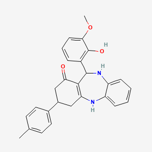 11-(2-hydroxy-3-methoxyphenyl)-3-(4-methylphenyl)-2,3,4,5,10,11-hexahydro-1H-dibenzo[b,e][1,4]diazepin-1-one