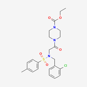 Ethyl 4-[2-[(2-chlorophenyl)methyl-(4-methylphenyl)sulfonylamino]acetyl]piperazine-1-carboxylate