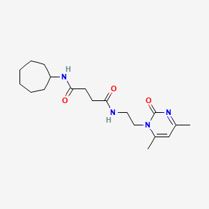 molecular formula C19H30N4O3 B4051595 N-环庚基-N'-[2-(4,6-二甲基-2-氧代嘧啶-1(2H)-基)乙基]琥珀酰胺 