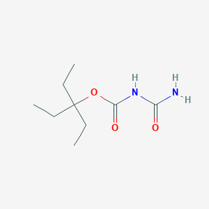 molecular formula C9H18N2O3 B040516 1,1-Diethylpropyl (aminocarbonyl)carbamate CAS No. 120613-84-5