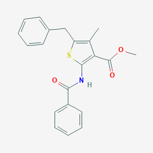 molecular formula C21H19NO3S B405160 Methyl 2-(benzoylamino)-5-benzyl-4-methyl-3-thiophenecarboxylate 