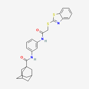 N-{3-[2-(1,3-BENZOTHIAZOL-2-YLSULFANYL)ACETAMIDO]PHENYL}ADAMANTANE-1-CARBOXAMIDE