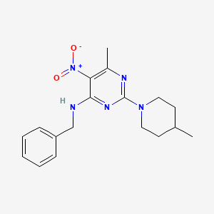 N-benzyl-6-methyl-2-(4-methyl-1-piperidinyl)-5-nitro-4-pyrimidinamine